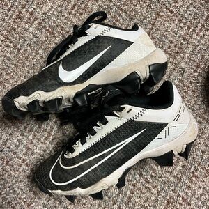 Kids Nike Vapor Black and White Athletic Cleats
